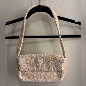 Anthropologie Floral Beaded Shoulder Bag